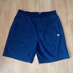 GAIAM Mens Navy Blue Pull On Stretch Waist Athletic Shorts Size Large
